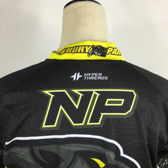 NWT HYPER THREADS Continental Sports Fit Stretch Black Multicolor Bicycle Jersey - Picture 14 of 16